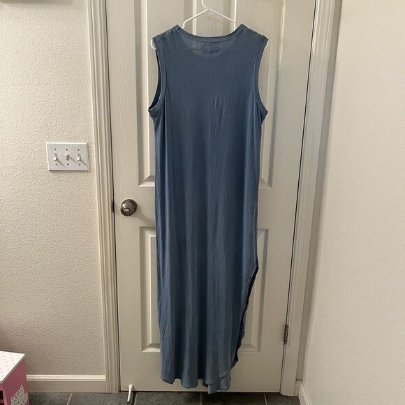 The Great Tank Maxi Dress Distressed High Slit Cotton Women's Size 2 Medium - Picture 11 of 16